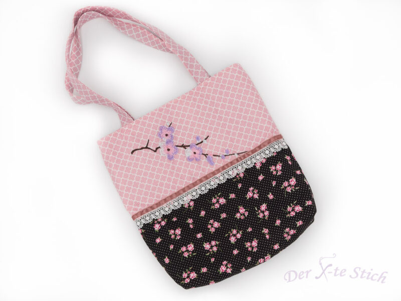 Tasche "Fleurs roses"