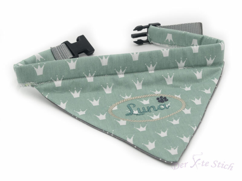 Besticktes Hunde-Halstuch mit Namen und Motiv