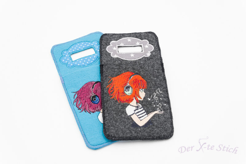 Bestickte Smartphone-Ladetasche "Popstar"